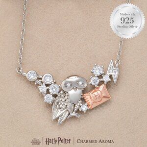 Official Harry Potter Hedwig Owl Necklace - 925 Sterling Silver Charmed Aroma